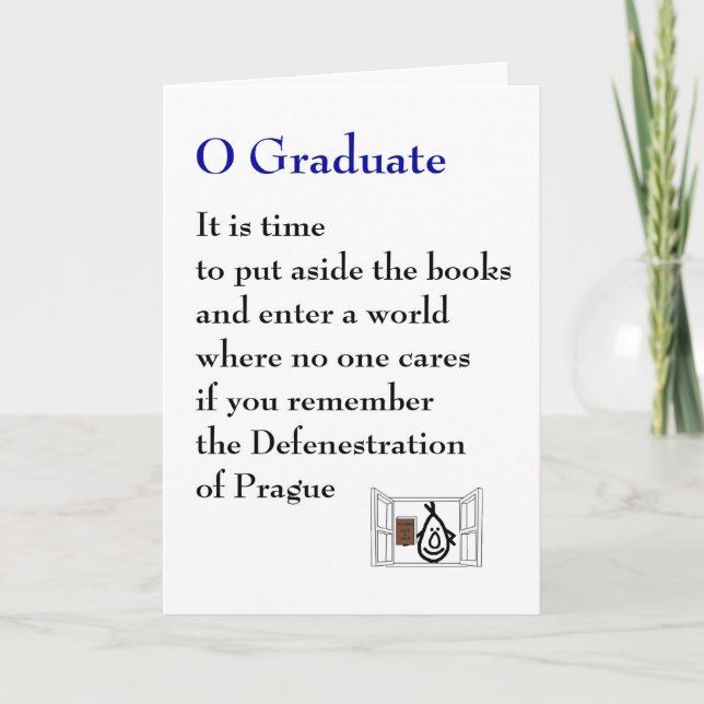 O Graduate - a quirky graduation poem Card (Front)