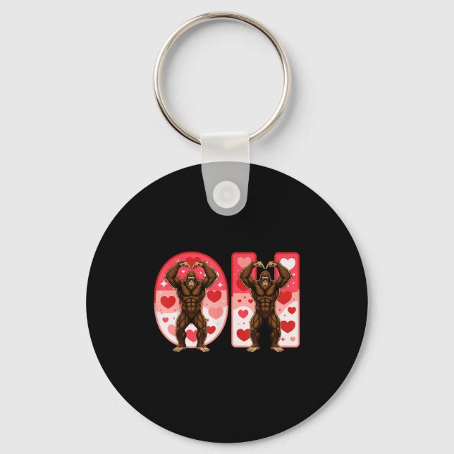 O-h Couples Matching Funny Bigfoot In Midwestern V Key Ring (Front)