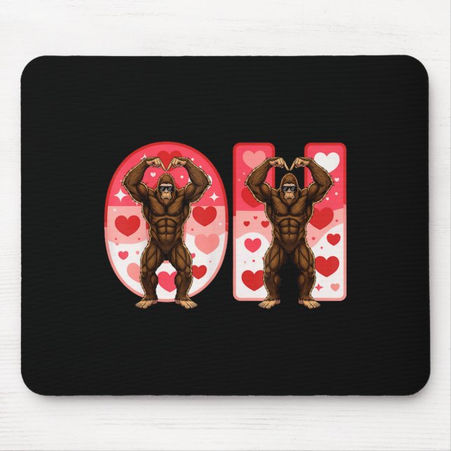 O-h Couples Matching Funny Bigfoot In Midwestern V Mouse Mat (Front)