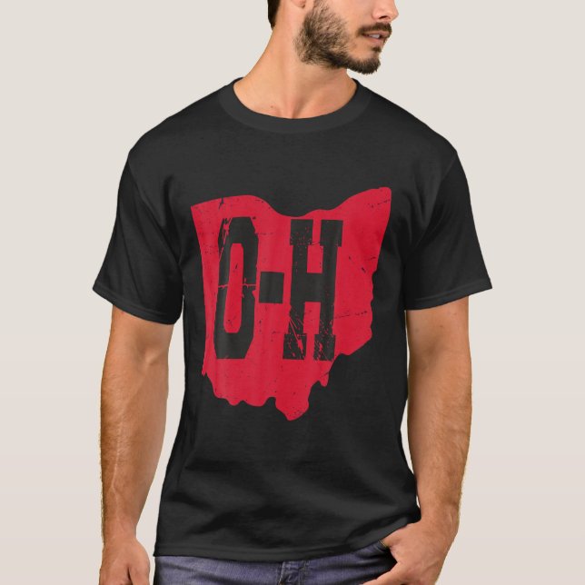 O-H Couples Matching Ohio Sports Football Funny Fu T-Shirt (Front)