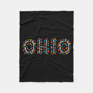 O-h-i-o Funny 100th Day Of School Ohio Midwestern  Fleece Blanket