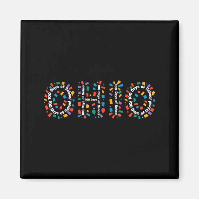 O-h-i-o Funny 100th Day Of School Ohio Midwestern  Magnet (Front)