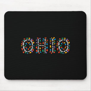 O-h-i-o Funny 100th Day Of School Ohio Midwestern Mouse Mat