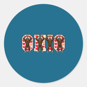 O-h-i-o Funny Bigfoot Ohio In Midwestern Valentine Classic Round Sticker
