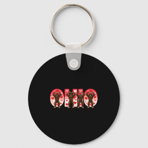 O-h-i-o Funny Bigfoot Ohio In Midwestern Valentine Key Ring