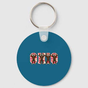 O-h-i-o Funny Bigfoot Ohio In Midwestern Valentine Key Ring