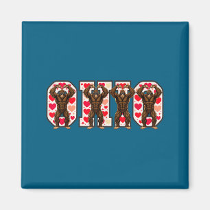 O-h-i-o Funny Bigfoot Ohio In Midwestern Valentine Magnet