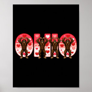 O-h-i-o Funny Bigfoot Ohio In Midwestern Valentine Poster