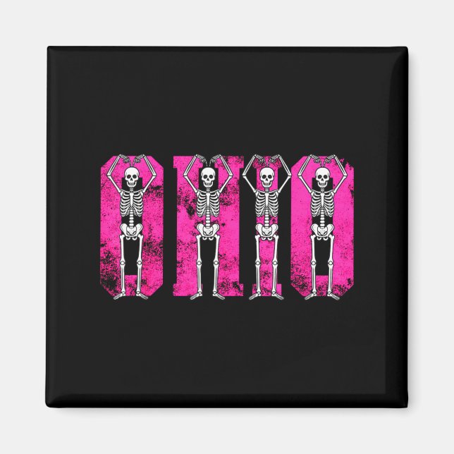 O-h-i-o Funny Skeleton Ohio In Midwestern Valentin Magnet (Front)