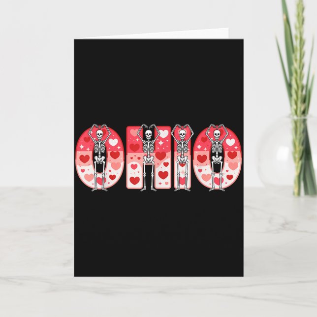 O-h-i-o Funny Skeletons Ohio In Midwestern Valenti Card (Front)
