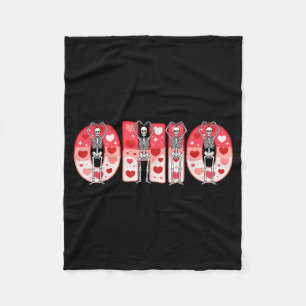 O-h-i-o Funny Skeletons Ohio In Midwestern Valenti Fleece Blanket
