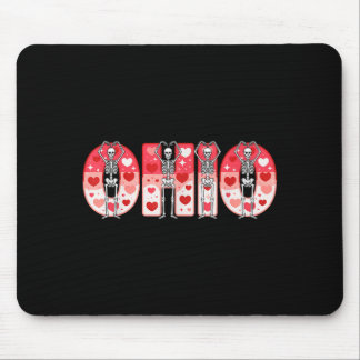 O-h-i-o Funny Skeletons Ohio In Midwestern Valenti Mouse Mat