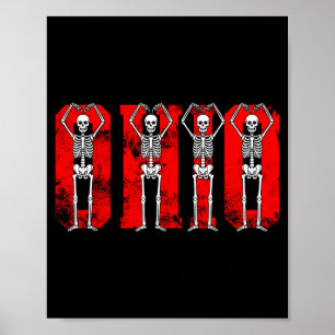 O-h-i-o Funny Skeletons Ohio In Midwestern Valenti Poster