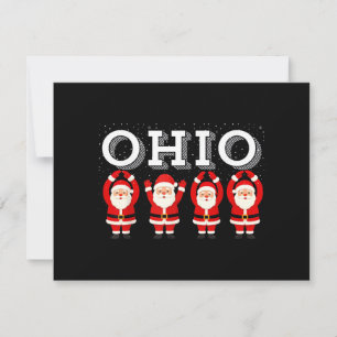 O-H-I-O State Funny Santa Vintage Christmas Family Holiday Card