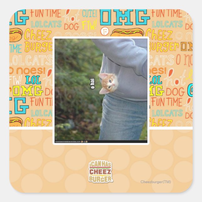 O hai square sticker (Front)