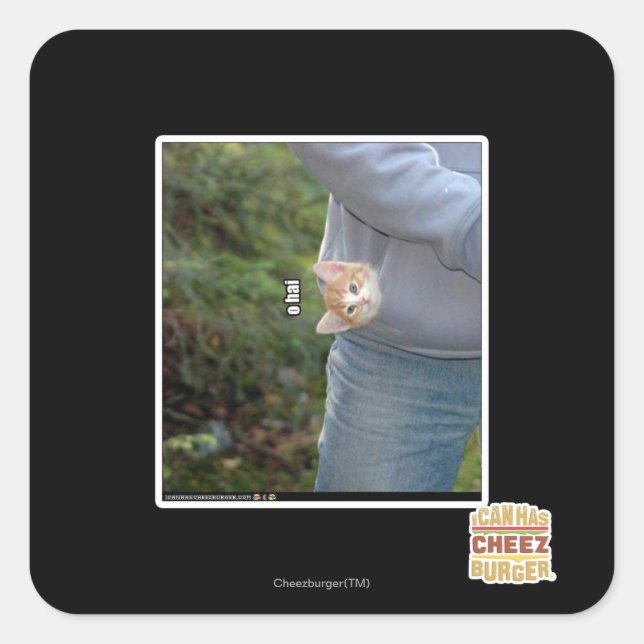 O hai square sticker (Front)