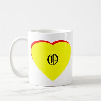 "O" Heart Yellow Red Wedding Invitation The MUSEUM Coffee Mug