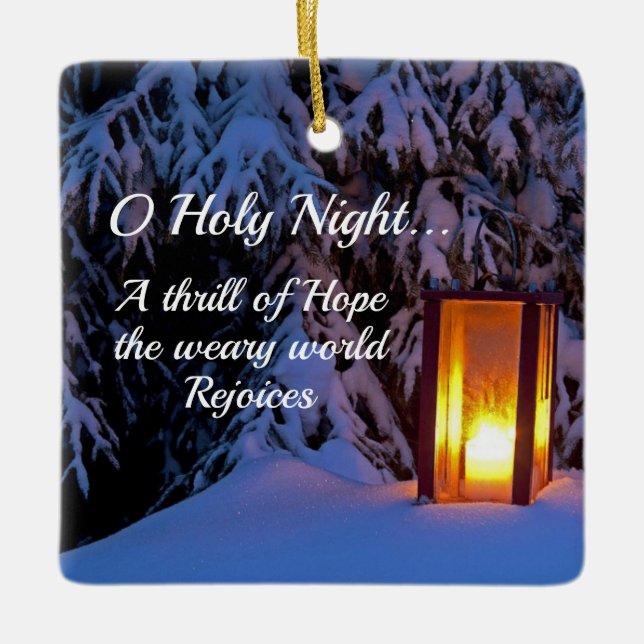 "O Holy Night" Beloved Christmas Carol Ceramic Ornament (Front)