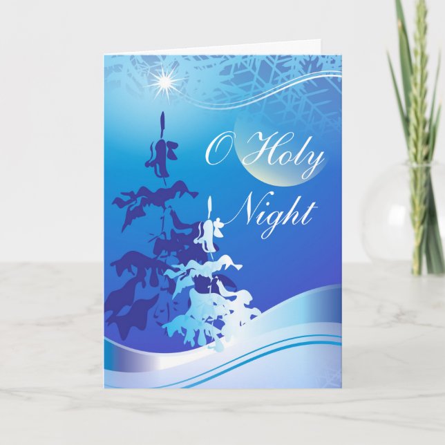 O Holy Night Bible Verse Isaiah 9:6 Christmas Card (Front)
