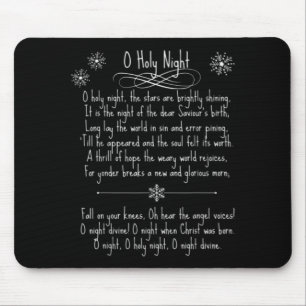 O Holy Night Christmas Carol Music Song Lyrics Tex Mouse Mat