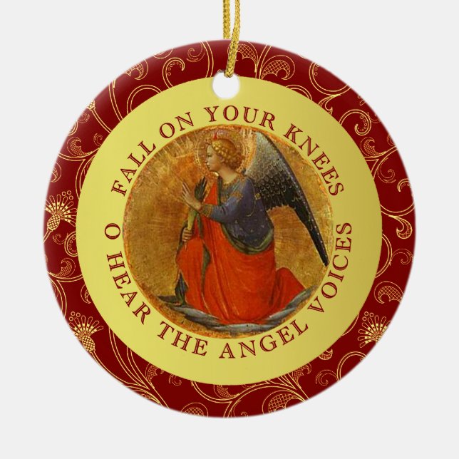 O Holy Night Christmas Carol Religious Music Ceramic Tree Decoration (Front)