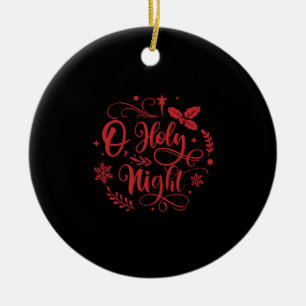 O Holy Night Christmas Holiday Ceramic Tree Decoration