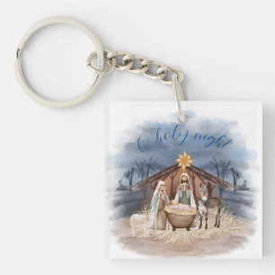O holy night Christmas nativity Acrylic Keychain