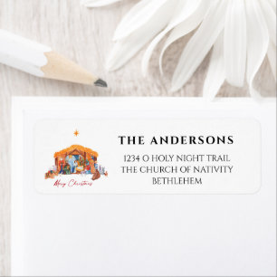O Holy Night Christmas Nativity Scene Address