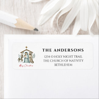 O Holy Night Christmas Nativity Scene Address