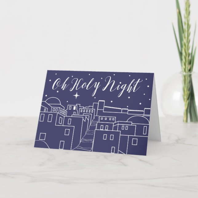 O Holy Night Christmas Religious Christian Holiday Card (Front)