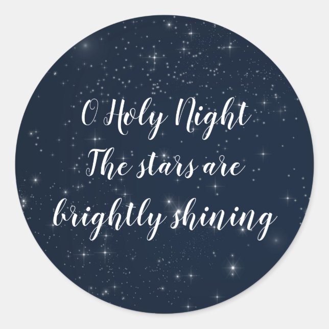 O Holy Night Christmas Song Favour Classic Round Sticker (Front)
