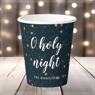 O Holy Night Christmas Star Paper Cups
