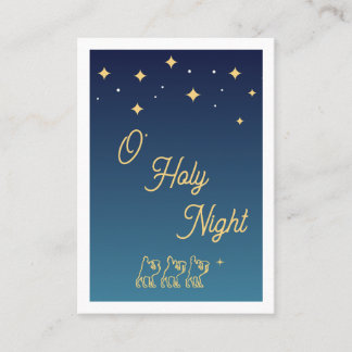 O Holy Night Elegant Christmas Prayer Card
