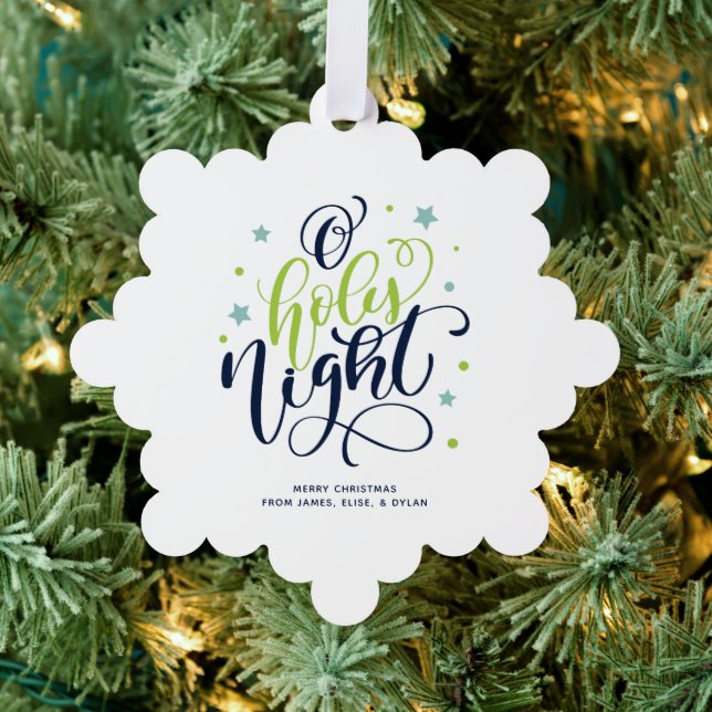 O Holy Night Hand Letter Photo Tree Decoration Card (Insitu (Tree))