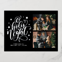 O Holy Night Hand Lettered Custom Photo Holiday Fo