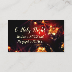 O Holy Night, His law is LOVE, Christmas Carol Business Card