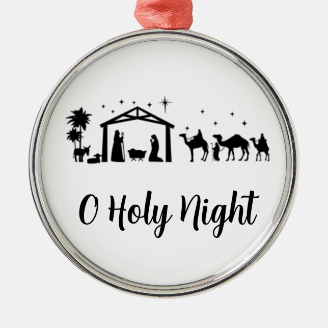 O Holy Night Metal Tree Decoration (Front)