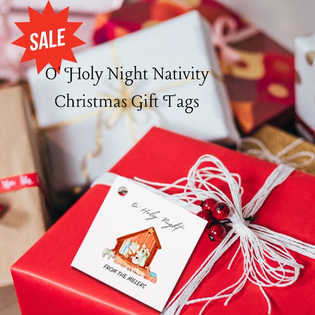 O' Holy Night Nativity Christmas Gift Tag (Creator Uploaded)