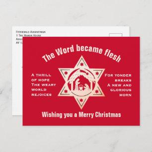 O HOLY NIGHT Nativity Christmas Holiday Postcard