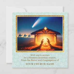 O Holy Night Nativity Religious Church Holiday Card