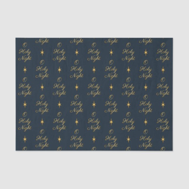 O Holy Night Navy & Gold Tissue Paper (Front)
