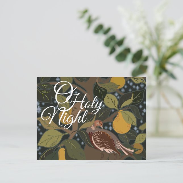 O Holy Night Partridge In A Pear Tree Post Card (Standing Front)