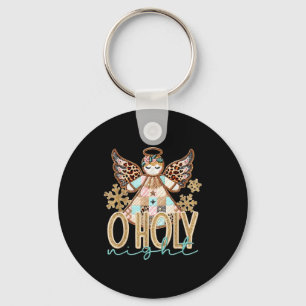 O Holy Night Patchwork Angel Christian Jesus Chris Key Ring