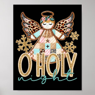 O Holy Night Patchwork Angel Christian Jesus Chris Poster