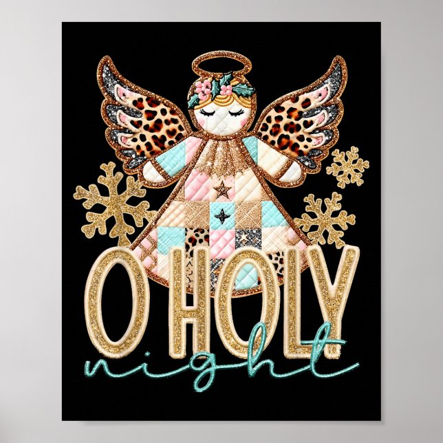 O Holy Night Patchwork Angel Christian Jesus Chris Poster (Front)