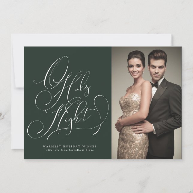 O Holy Night Photo Holiday Card (Front)