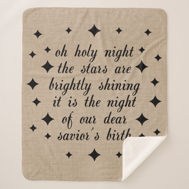 O Holy Night Religious Christmas Sherpa Blanket (Front)