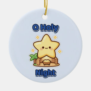 O Holy Night Star of Bethlehem Nativity Ceramic Tree Decoration