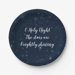 O Holy Night Stars Christmas Song Paper Plate