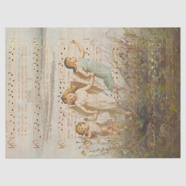 O Holy Night with Angels Tissue Paper (Front)